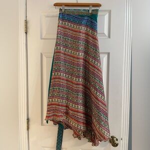 Silk Sari Wrap Skirt Reversible
